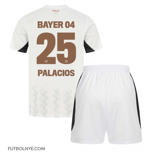 Camiseta Bayer Leverkusen Exequiel Palacios #25 Visitante Equipación para niños 2024-25 manga corta (+ pantalones cortos)